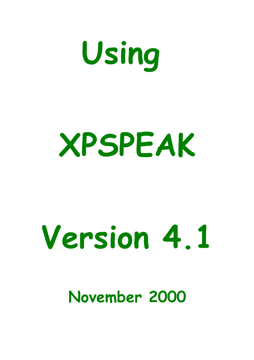 XPS Peak Fitting Program for WIN95/98 XPSPEAK Version 4.1 1
