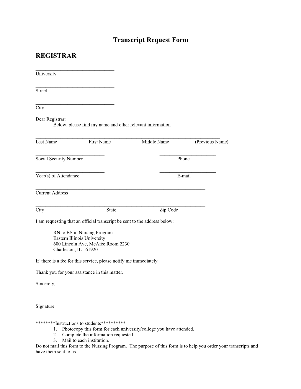 Transcript Request Form s1