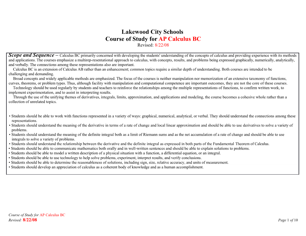 Lakewood City Schools Language Arts Course of Study Draft s3