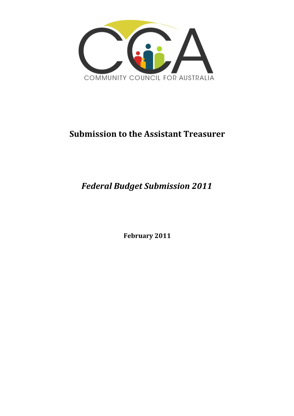 Community Council for Australia: Federal Budget Submission 2011