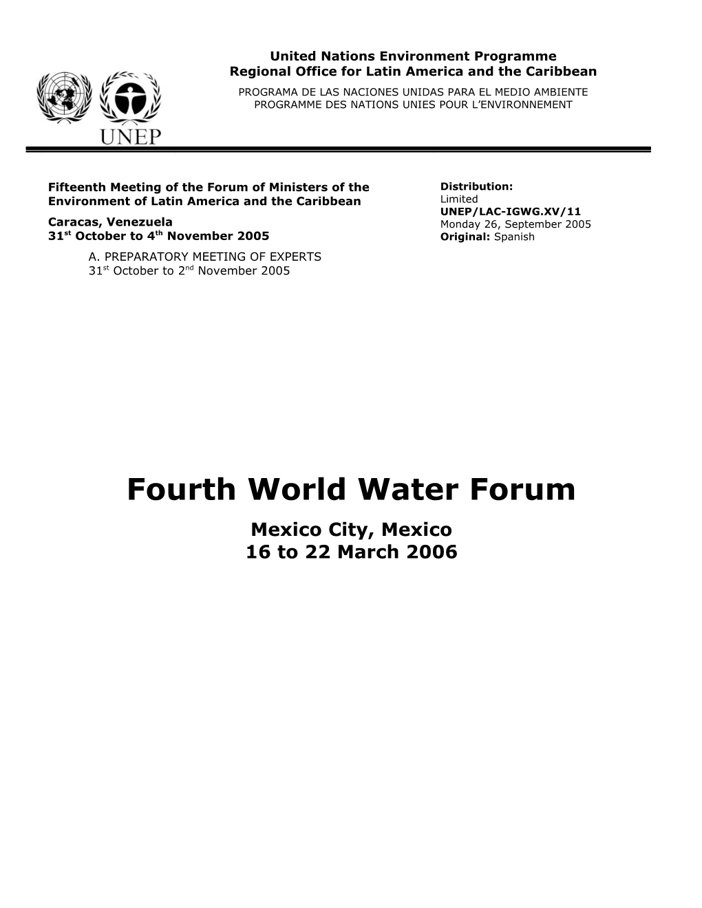 IV Foro Mundial Del Agua