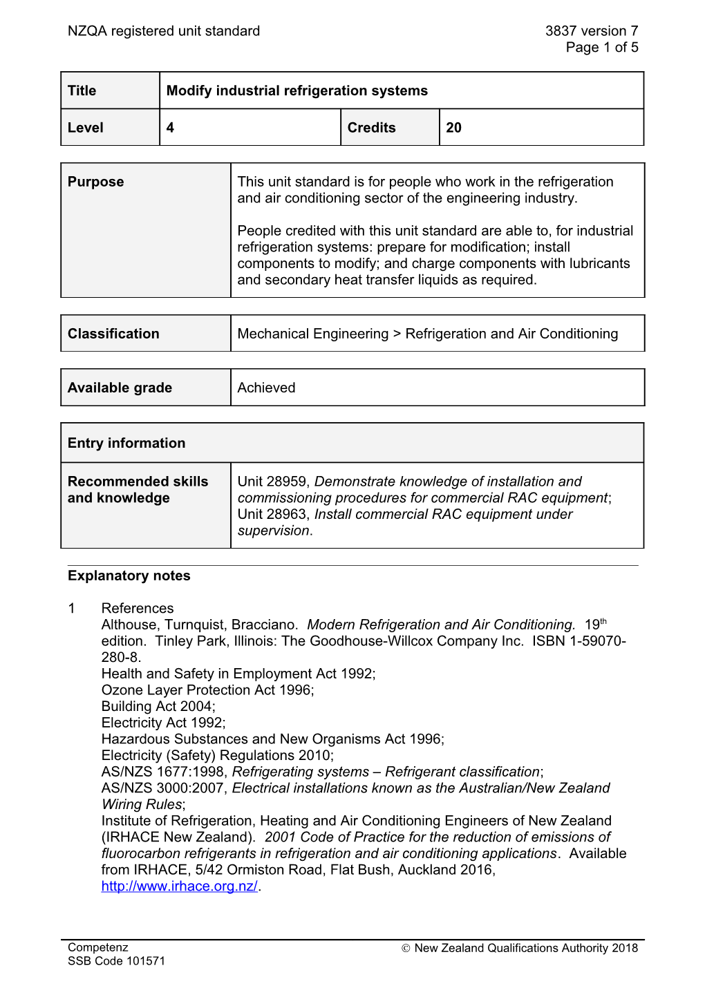 3837 Modify Industrial Refrigeration Systems