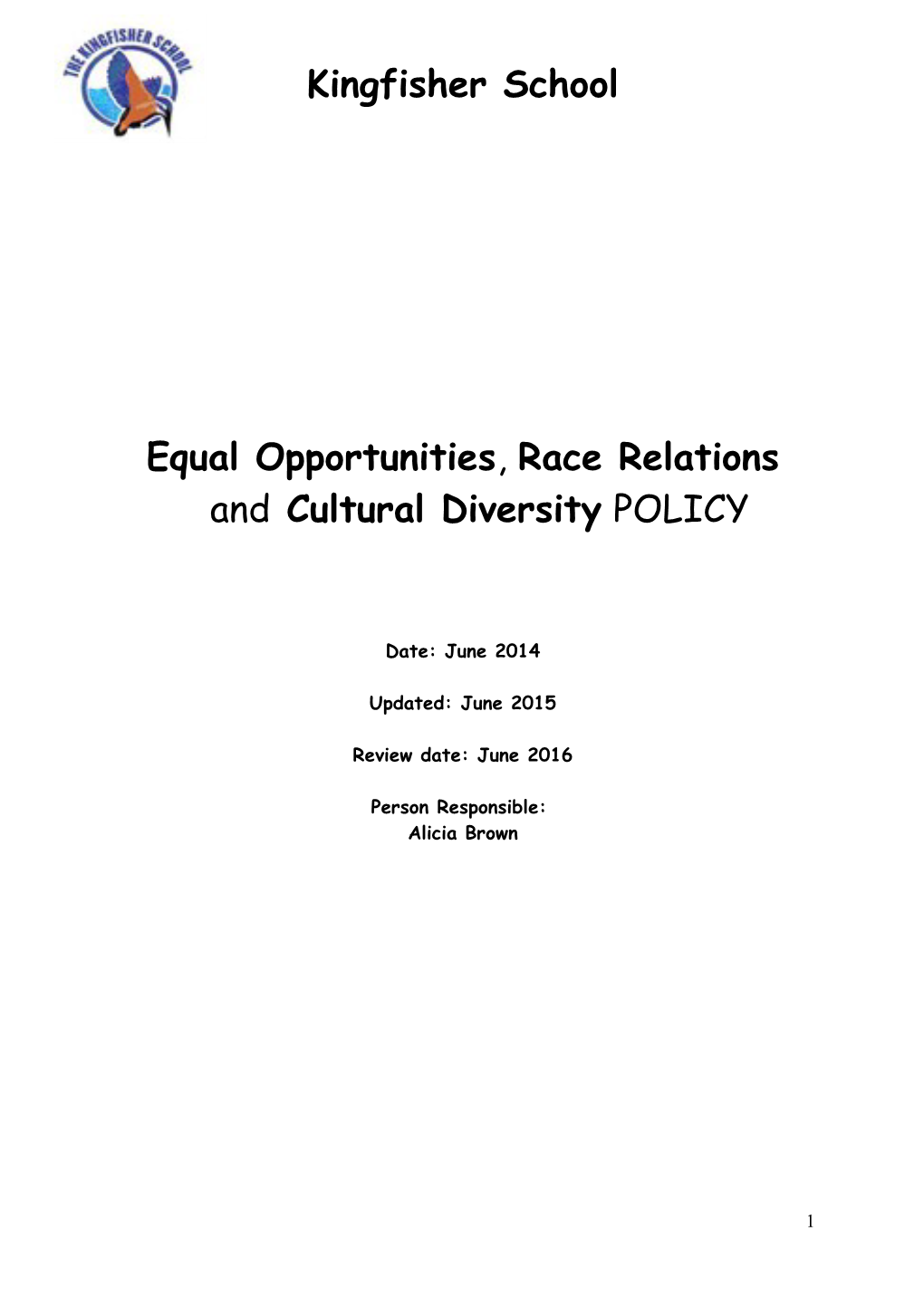 Model Equal Opportunities Policy for Schools