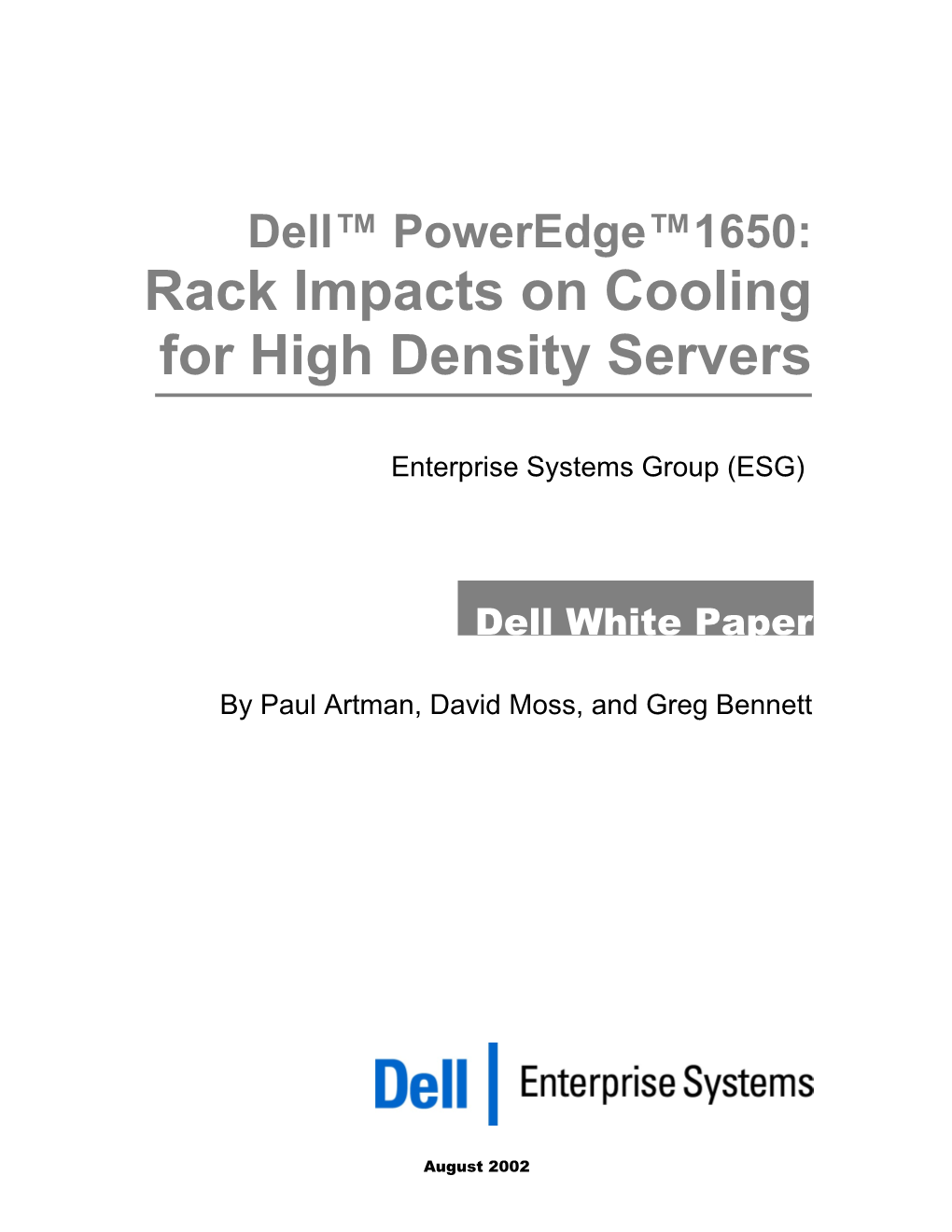 Rack Impacts On Cooling For High Density Servers