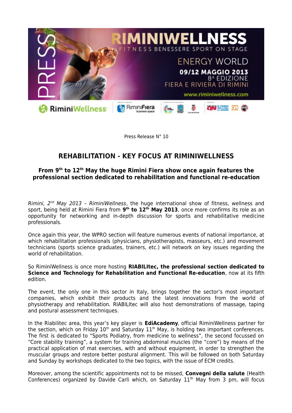 Rehabilitation - Key Focus at Riminiwellness