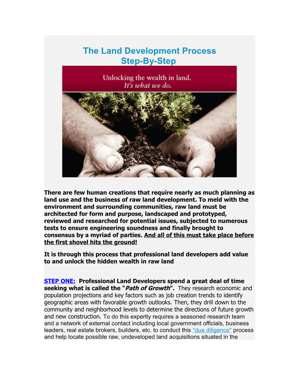The Land Development Process Step-By-Step