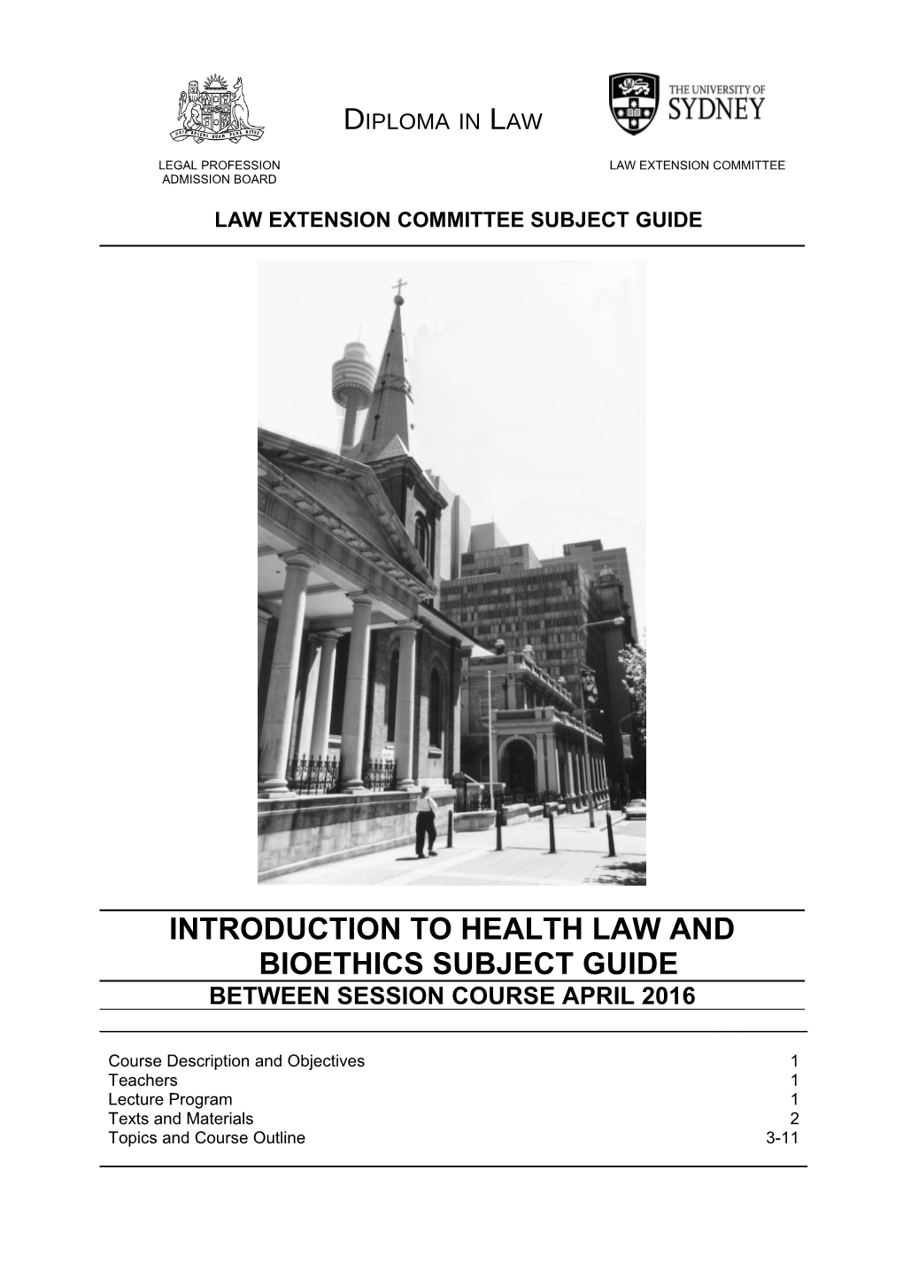 Introduction to Health Law and Bioethics Subject Guide
