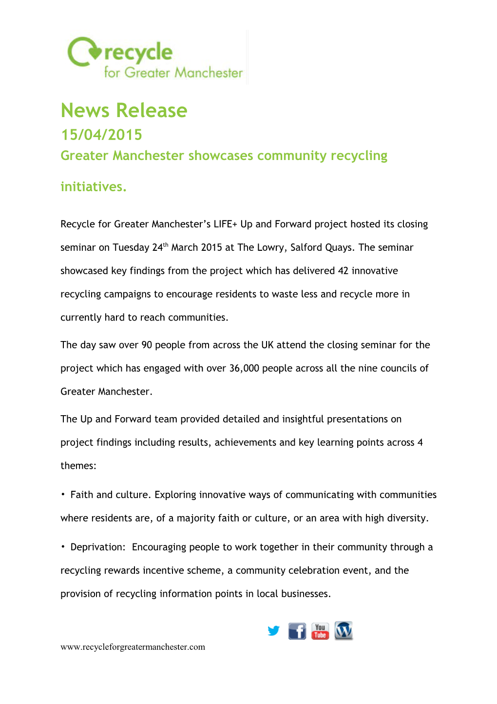Greater Manchester Showcases Community Recycling Initiatives