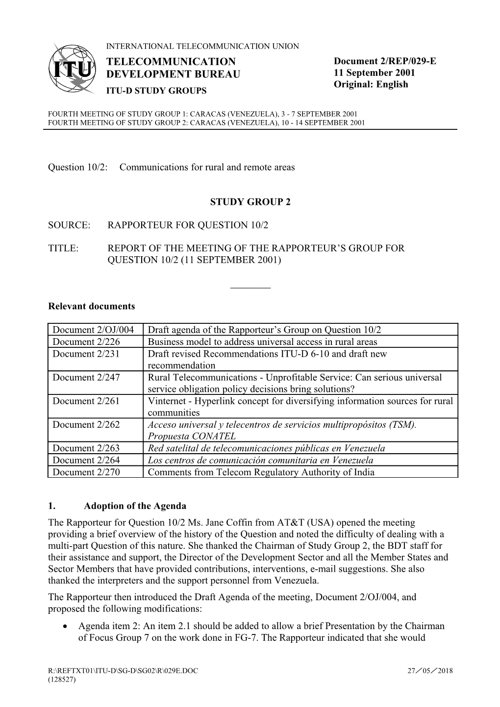 International Telecommunication Union s34