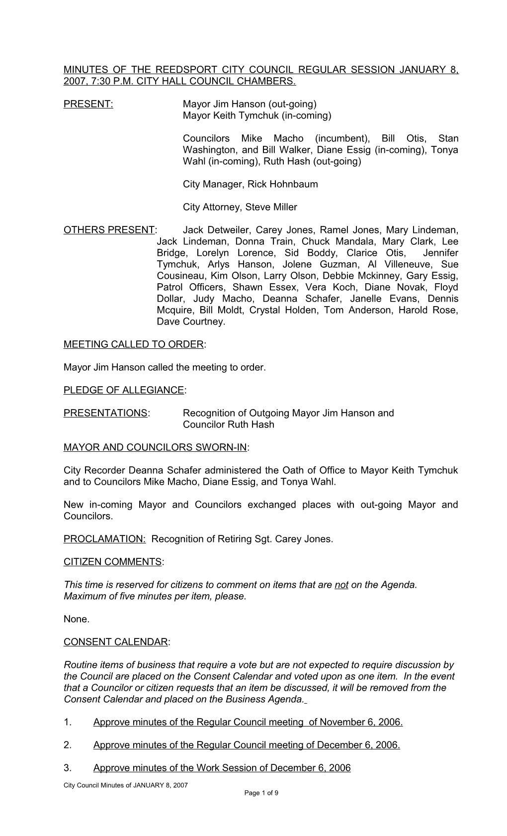 Minutes of the Reedsport City Council Regular Session April 5, 2004, 7:00 P