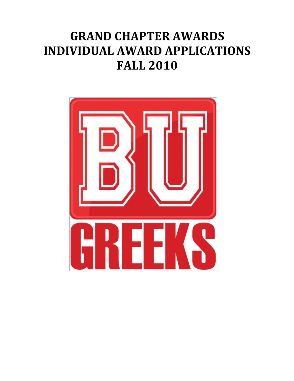 Individual Award Applications