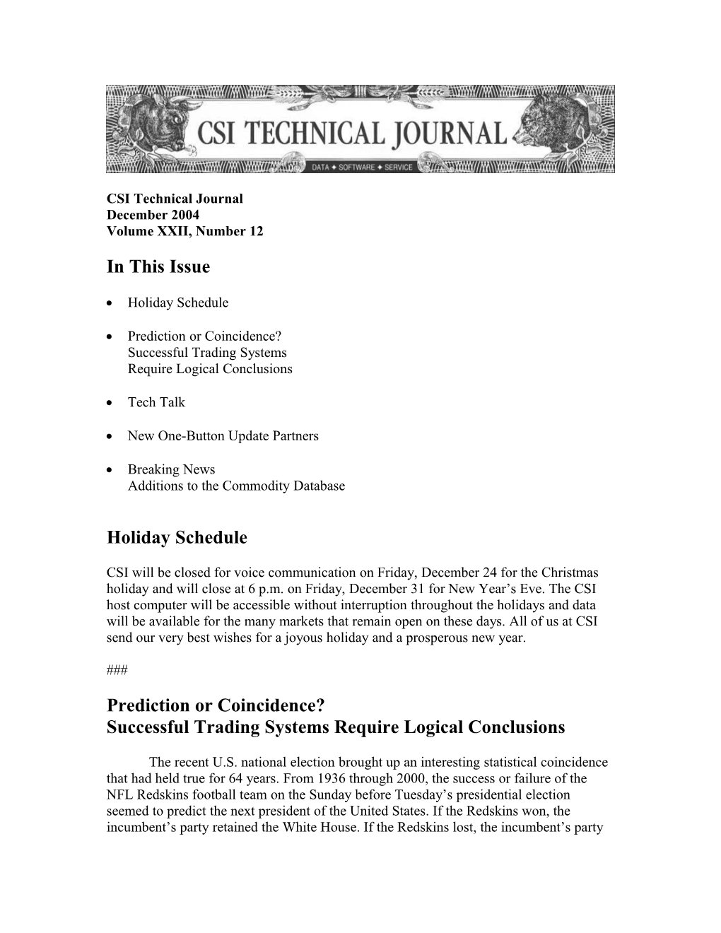 CSI Technical Journal