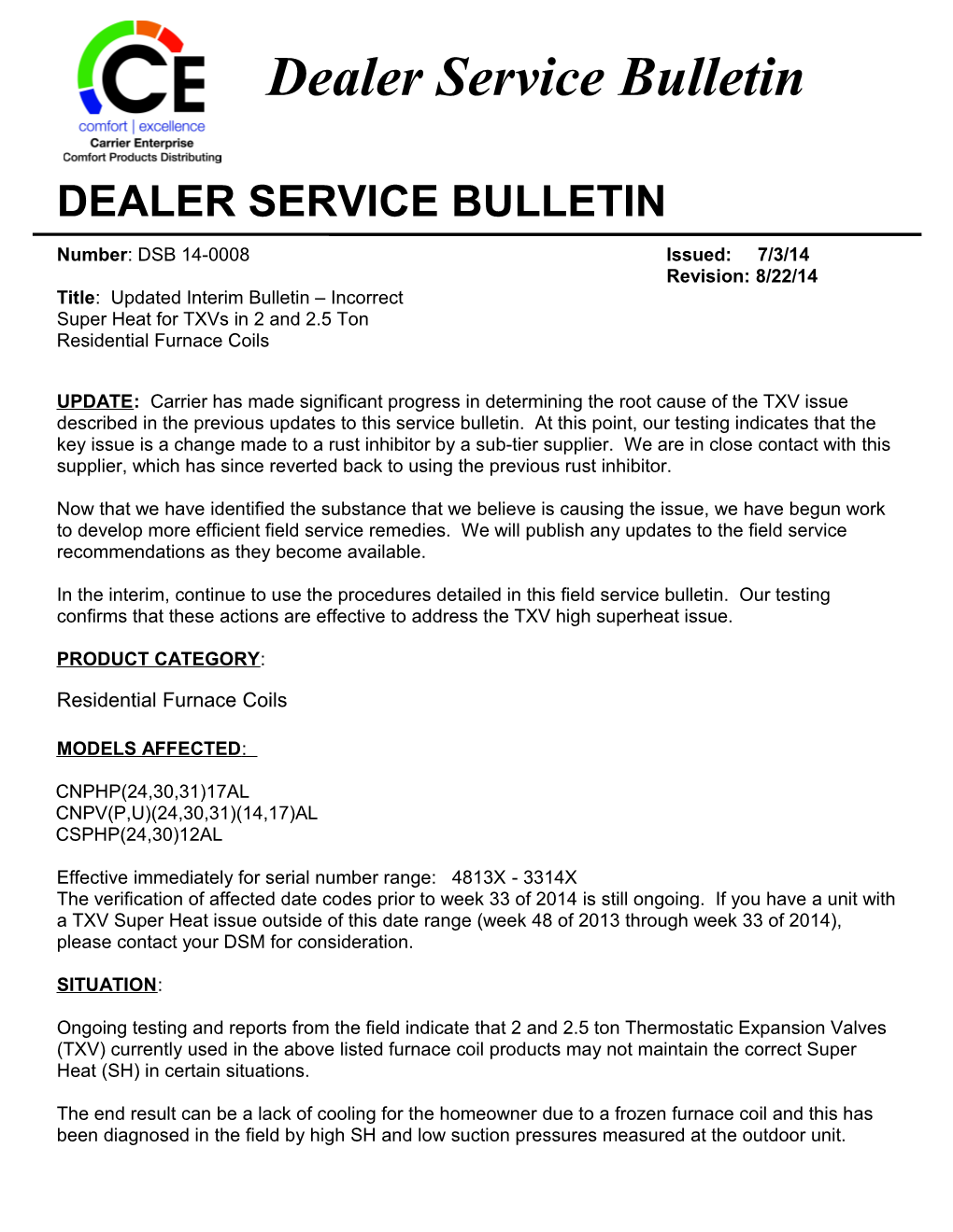 Dealer Service Bulletin