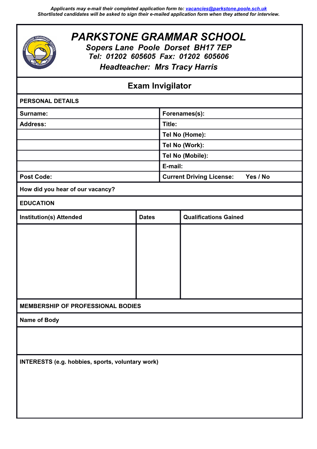 Equal Opportunities Monitoring Information