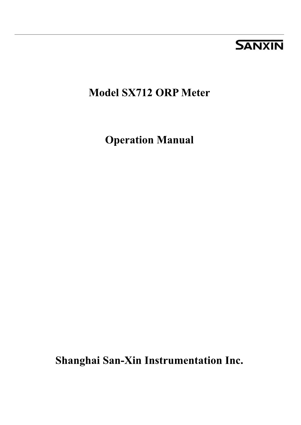 Model SX712 ORP Meter