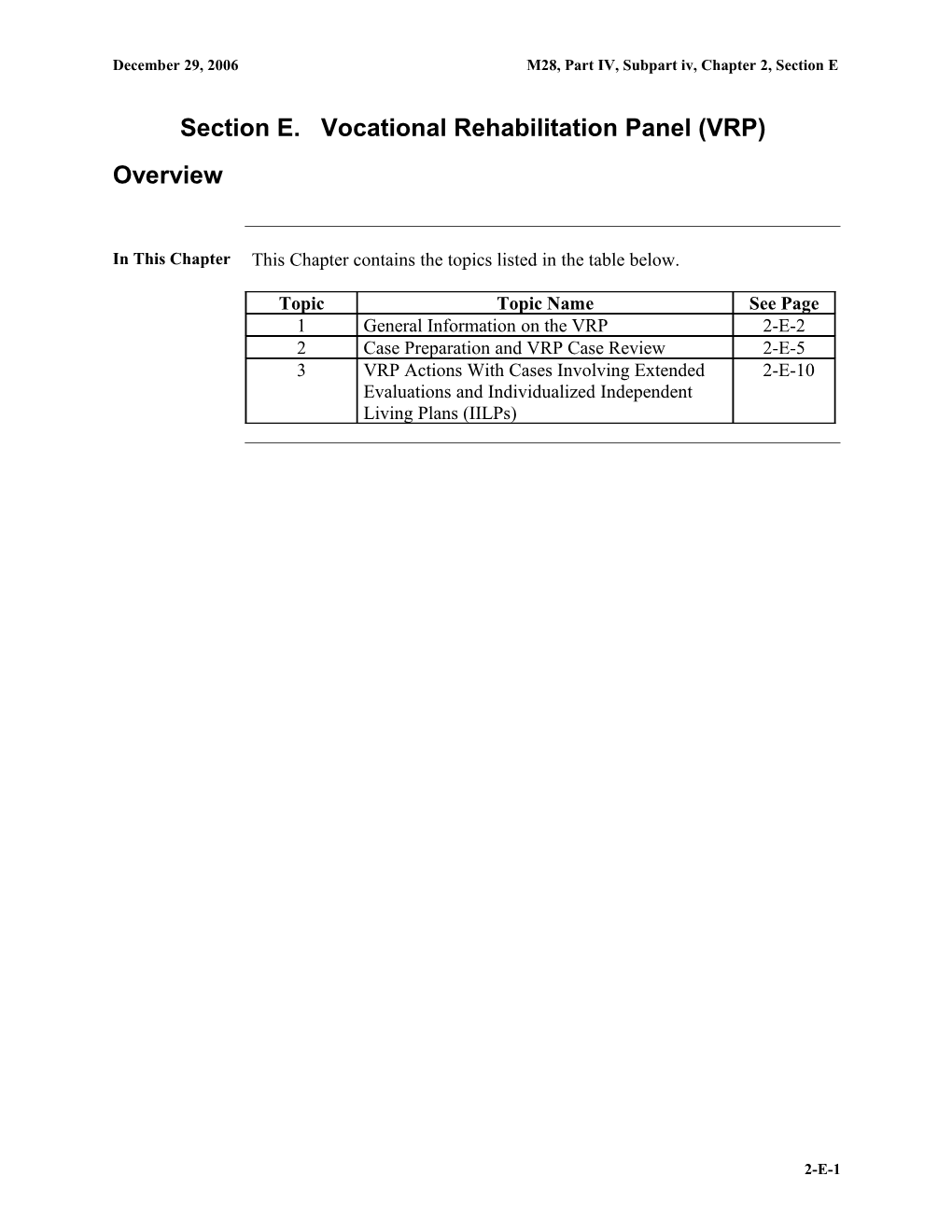 M28, Part 4, Subpartiv, Chapter 2, Section E