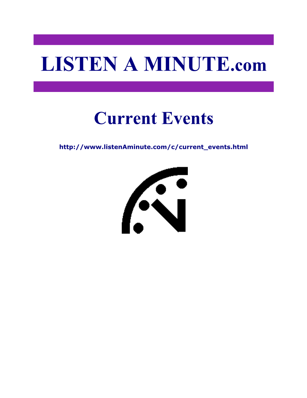 Listen a Minute.Com - ESL Listening - Current Events