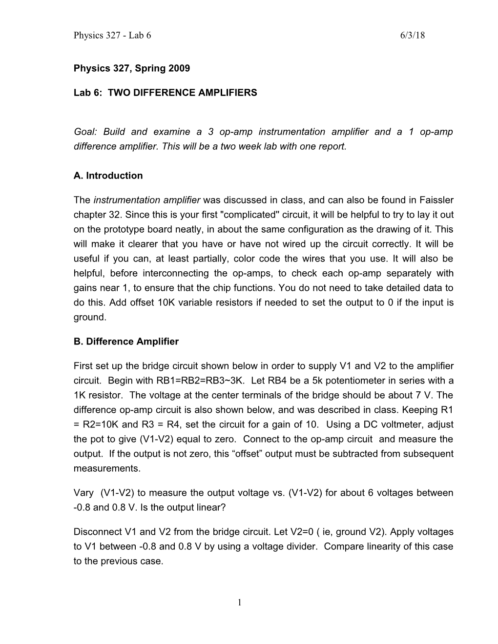 Lab 6: TWO DIFFERENCE AMPLIFIERS