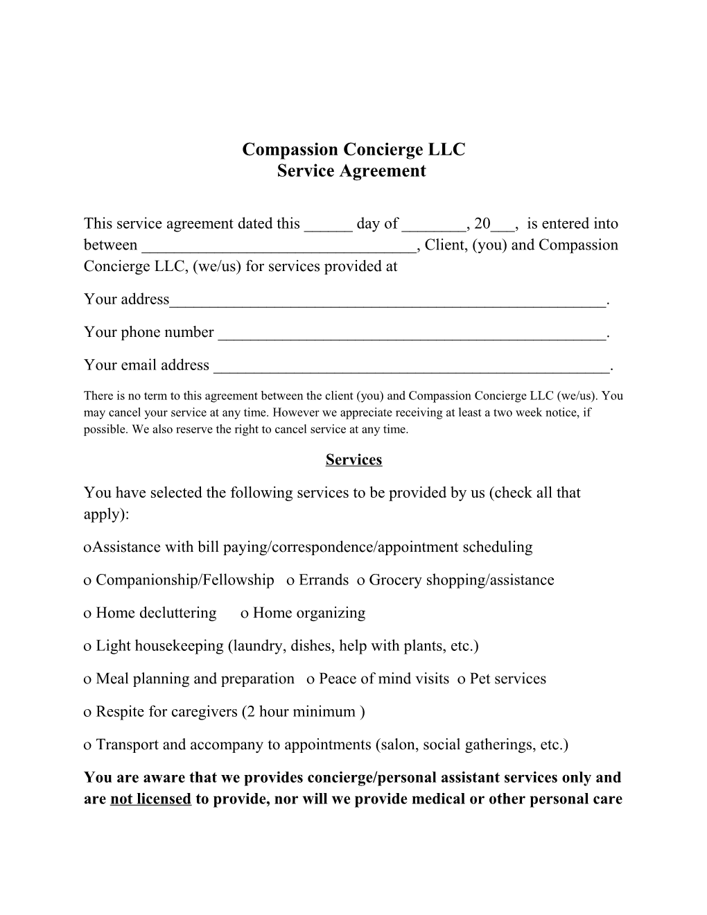 Compassion Concierge LLC