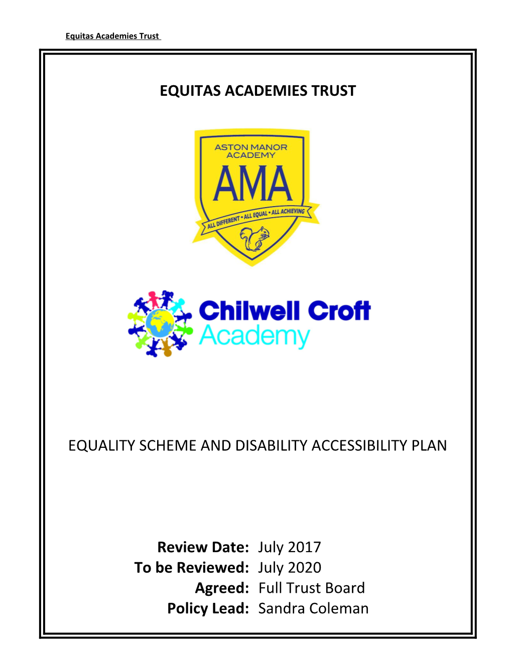 Equality Scheme and Disability Accessibility Plan