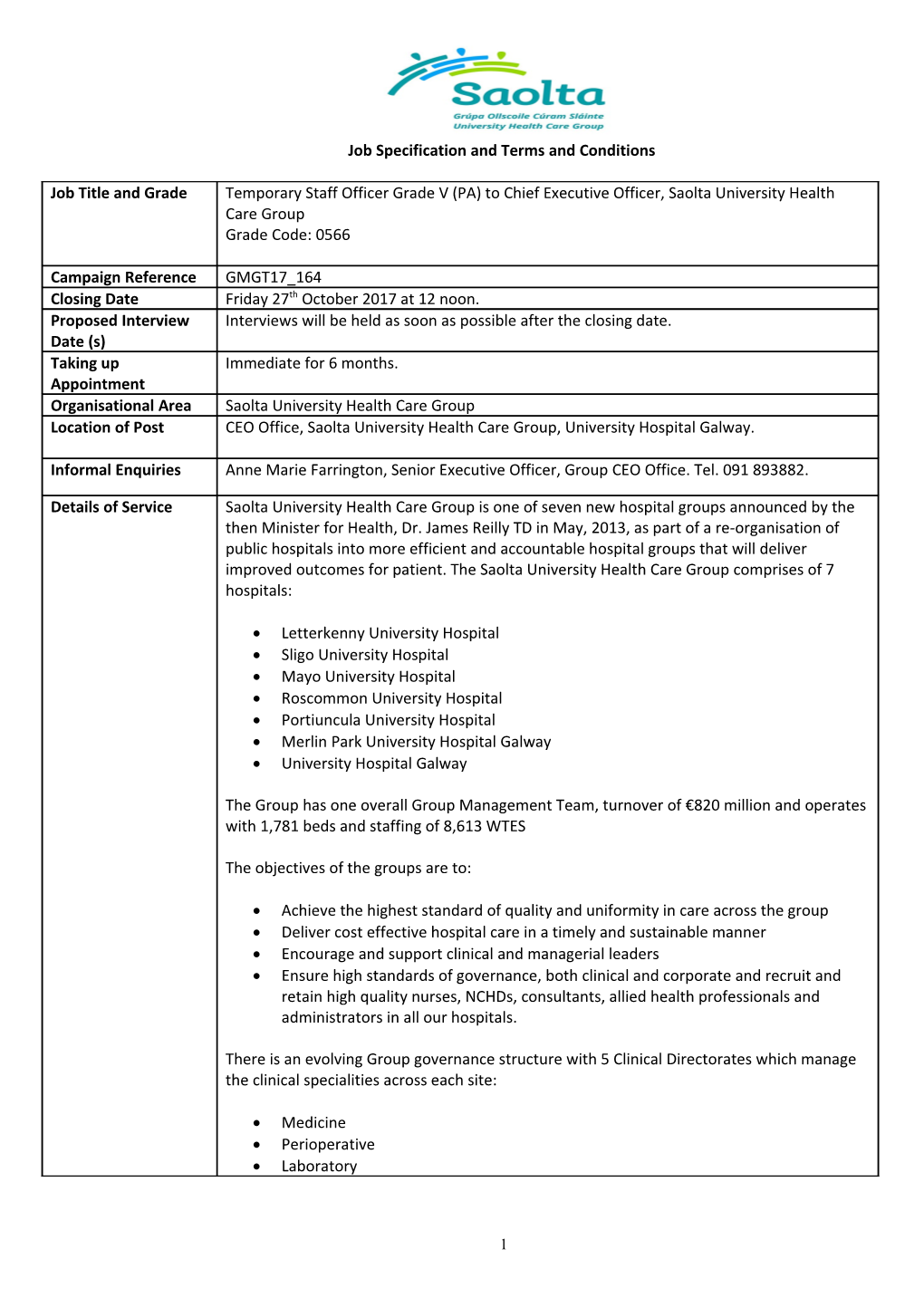 Job Specification and Terms and Conditions s1