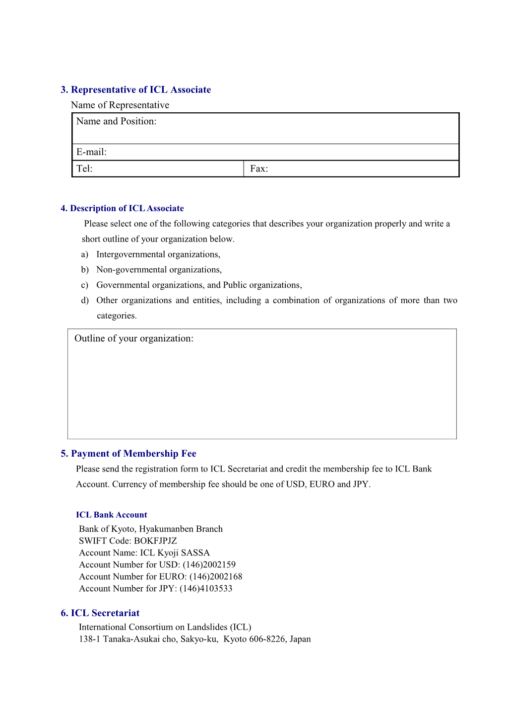 ICL Associate Registration Form 2018