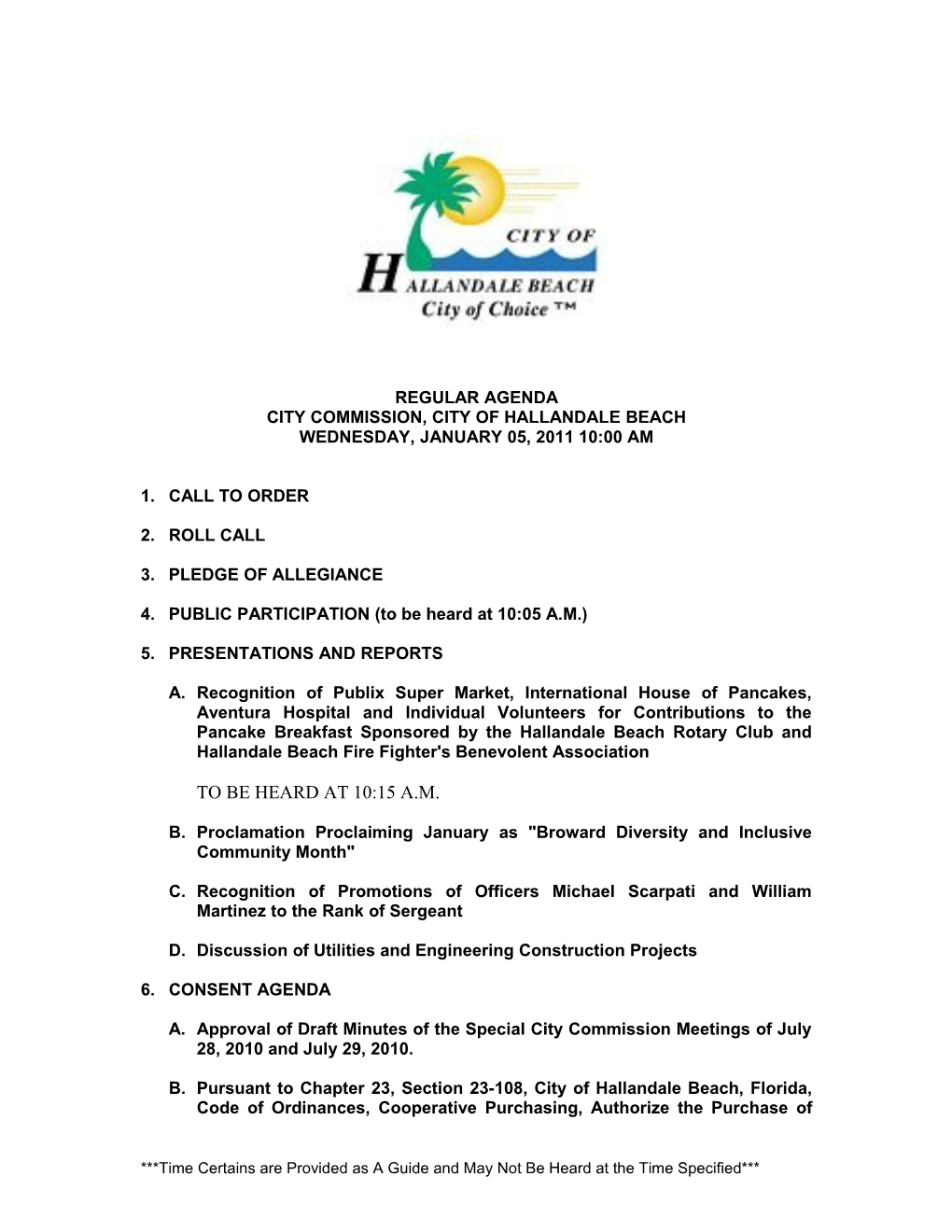 City Commission, City of Hallandale Beach