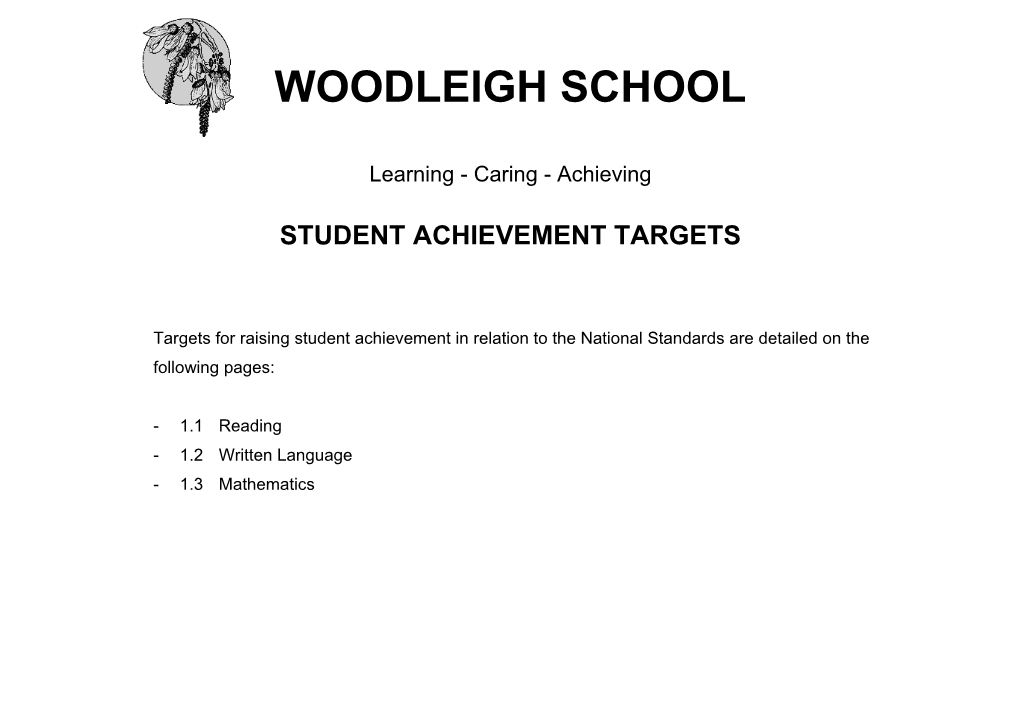 Woodleigh School Student Achievement Targets