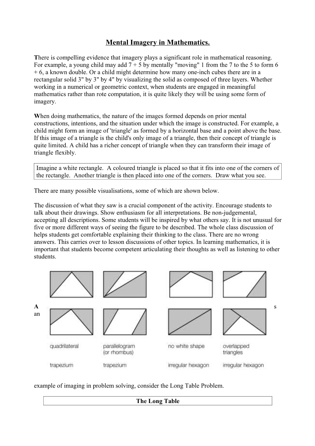 All Meaningful Mathematics Learning Is Imaged-Based