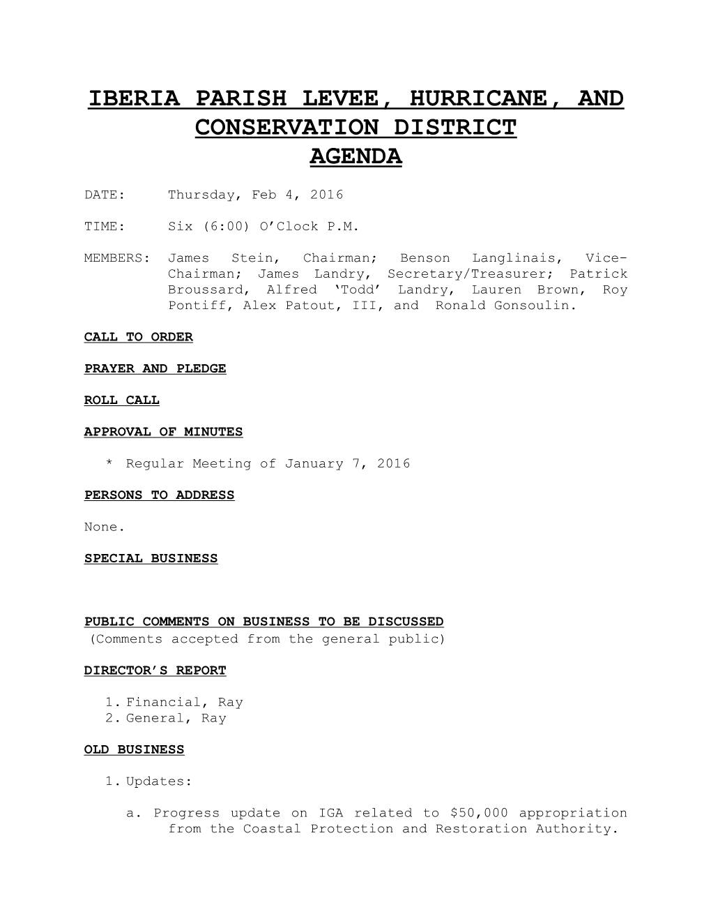 Iberia Parish Levee, Hurricane, and Conservation District