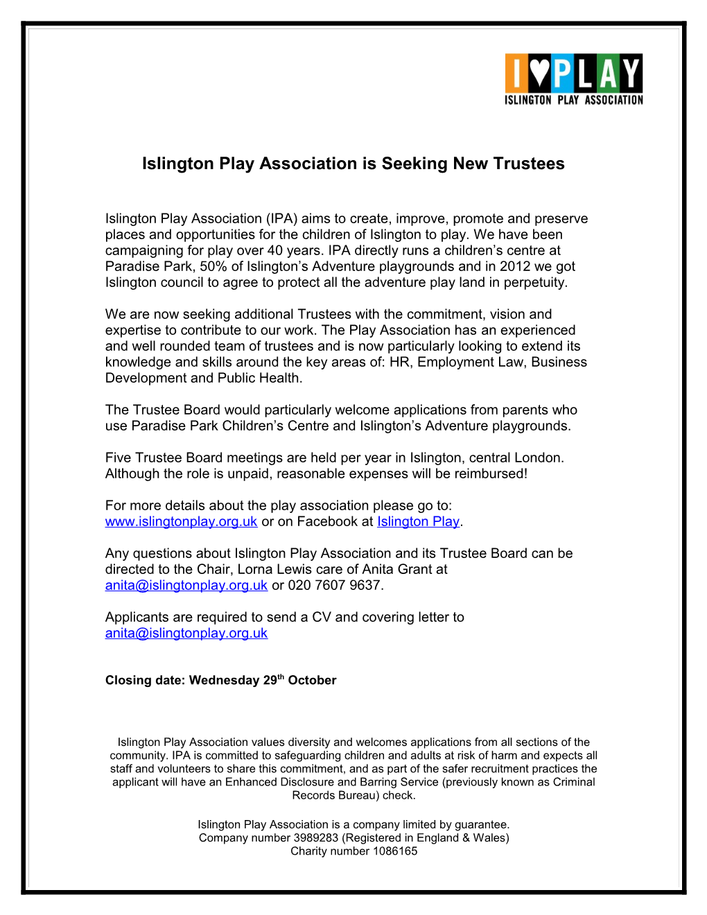 Islington Play Association