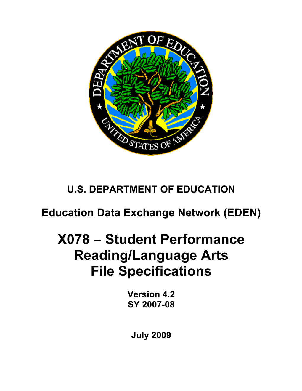 X078-Student Performance Read-Lang Arts File Specifications (MS Word)