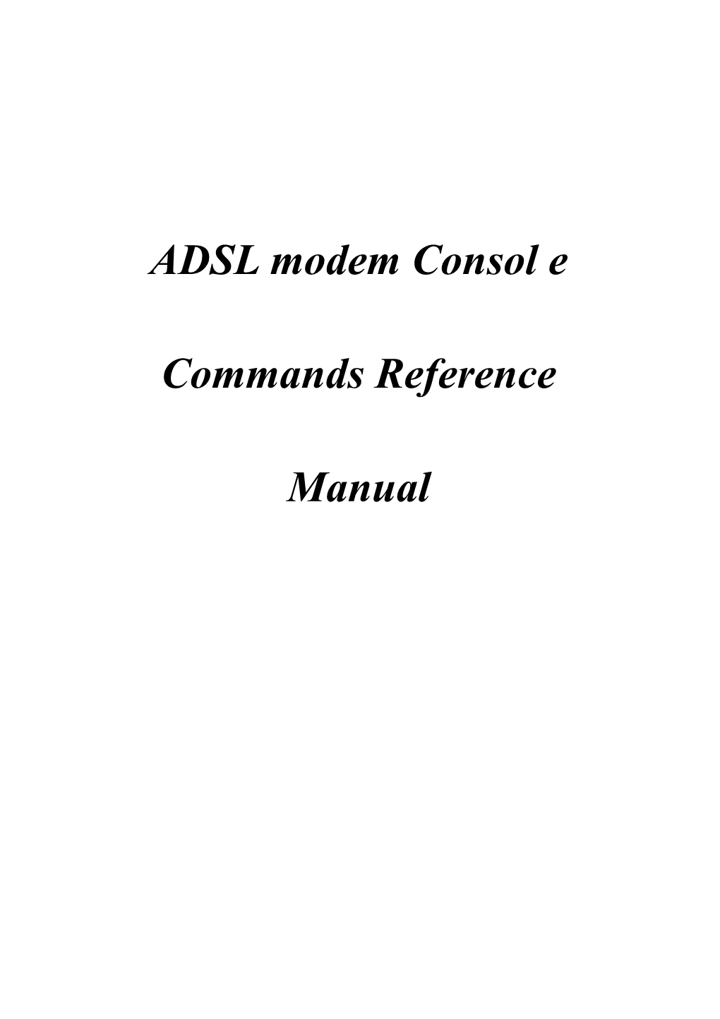 ADSL Modem Consol E