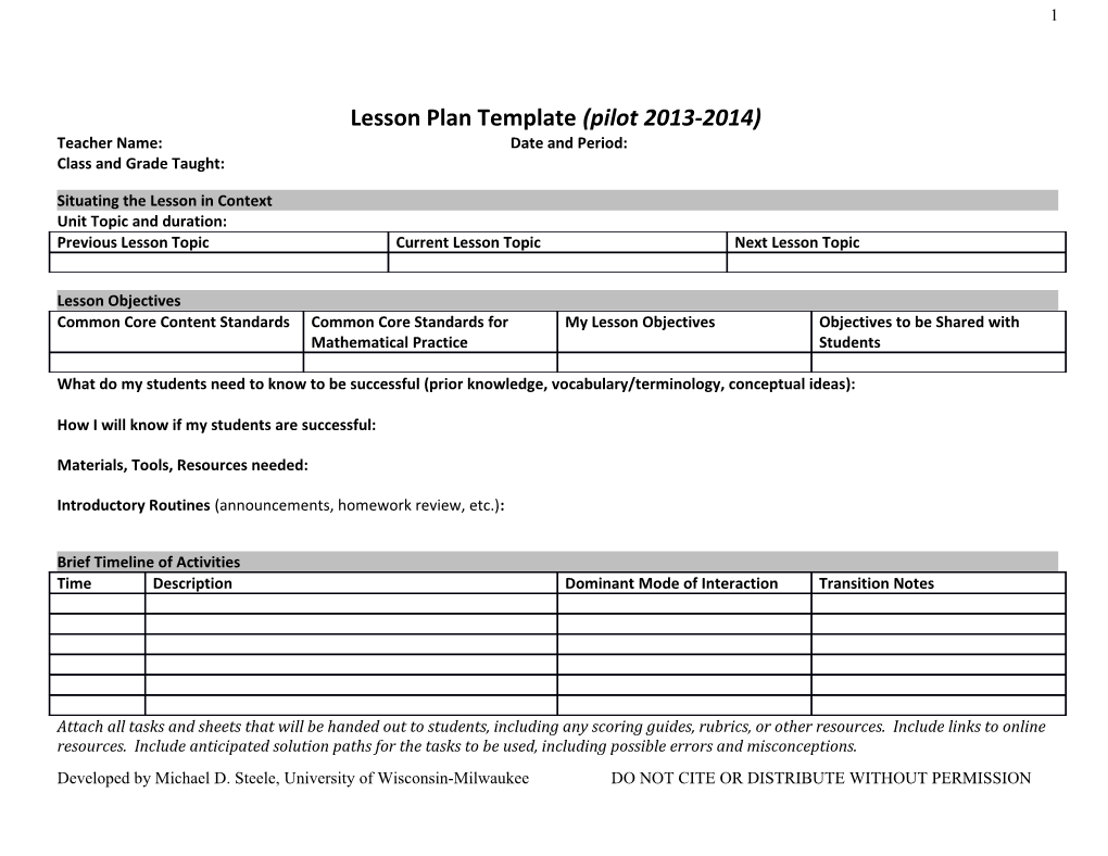 Lesson Plan Template (Pilot 2013-2014)