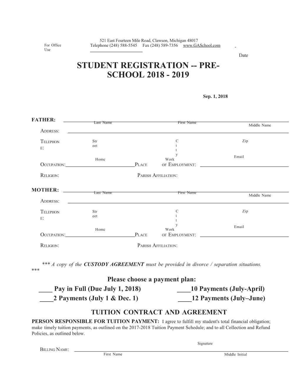 Schoolregistration Preschool.Pmd