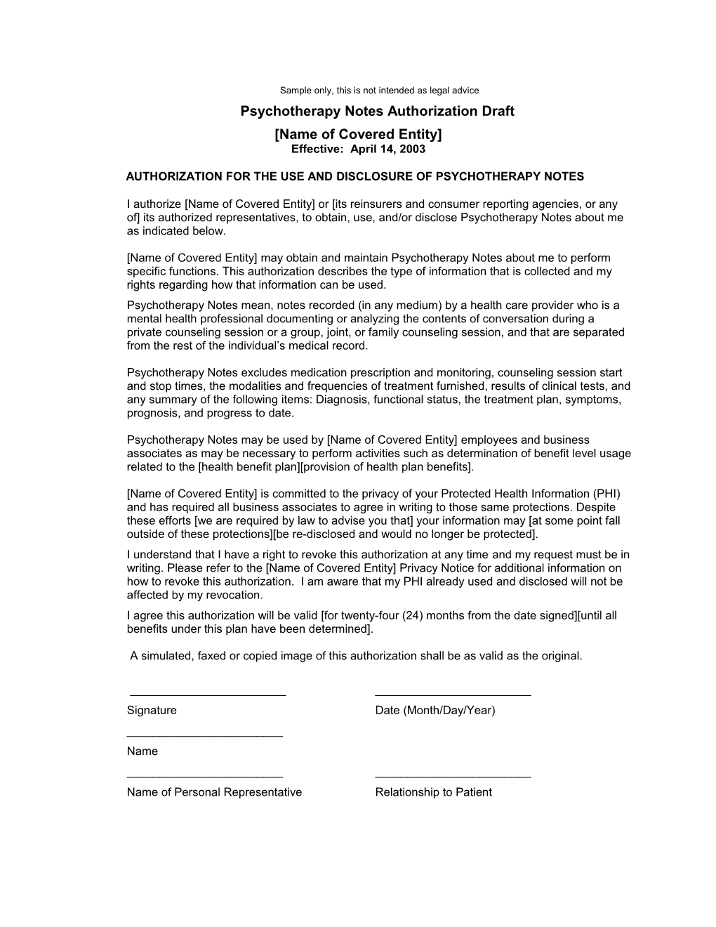 Non-TPO Authorization Draft Revised 12/31/2002