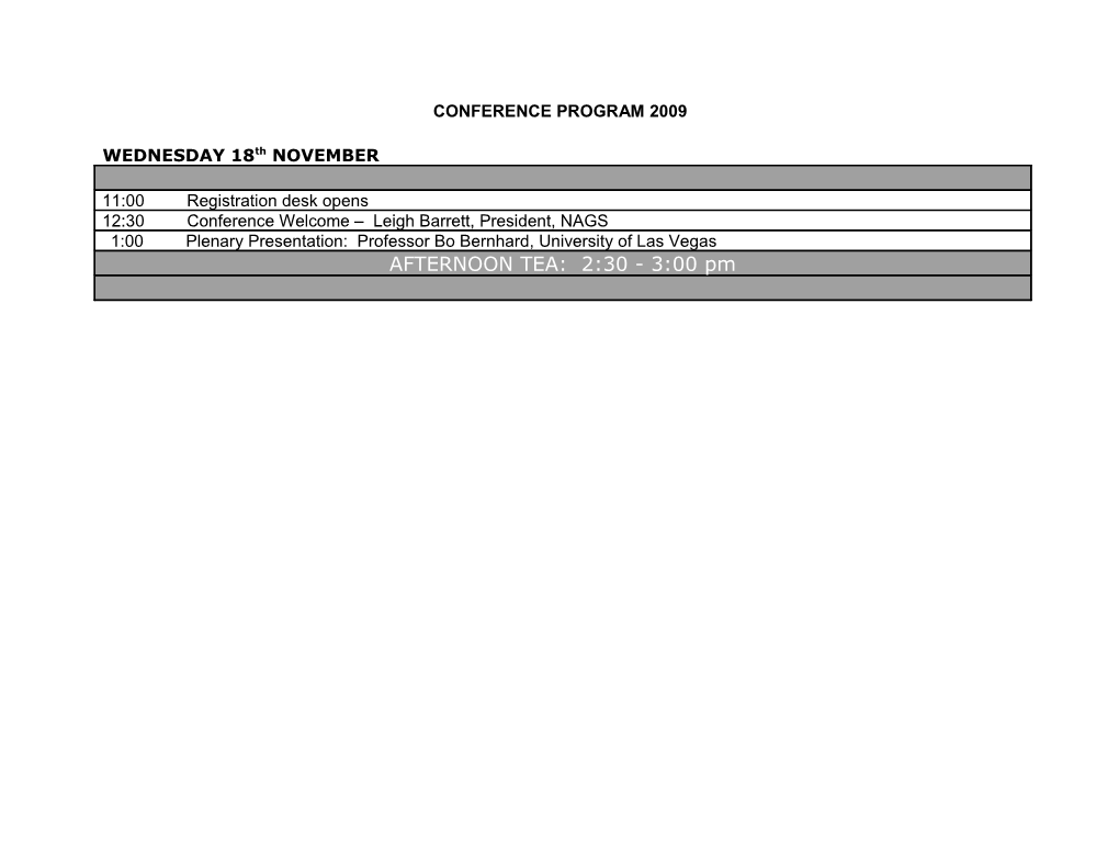 Conference Program 2009