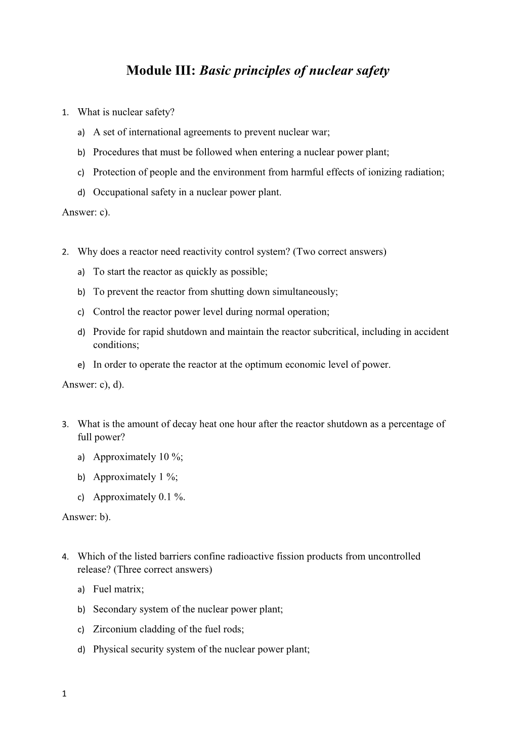 Basic Principles of Nuclear Safety (Module 3)