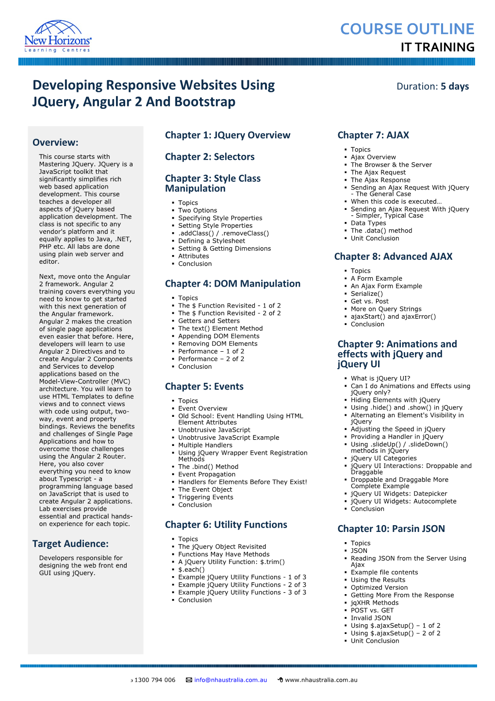 New Horizons Courseware Outlines s6