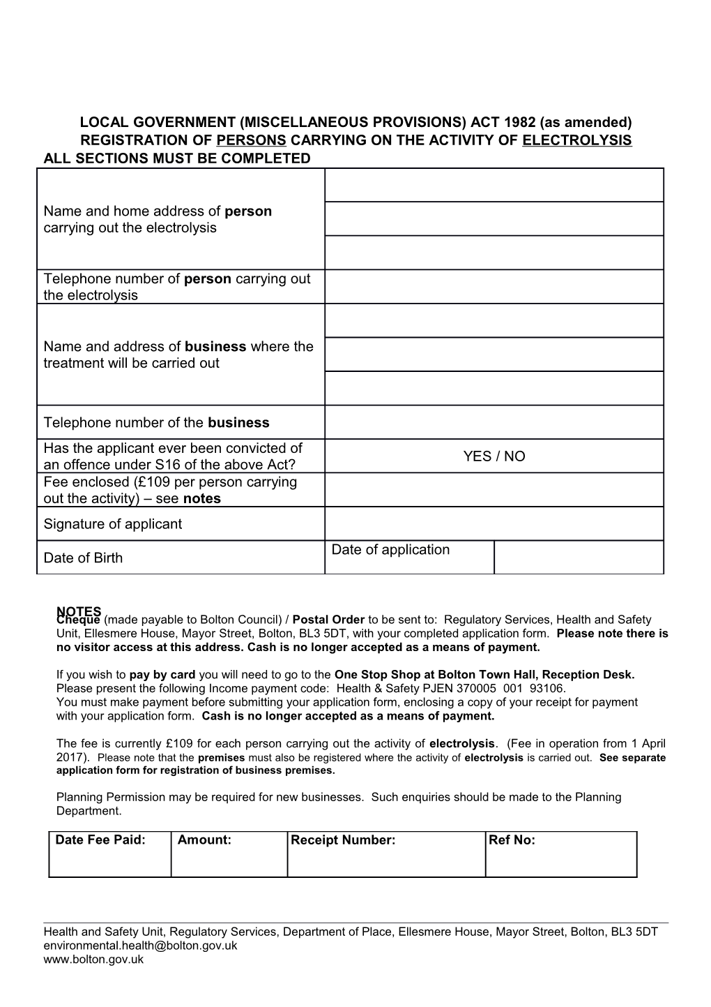 Electrolysis Person Application