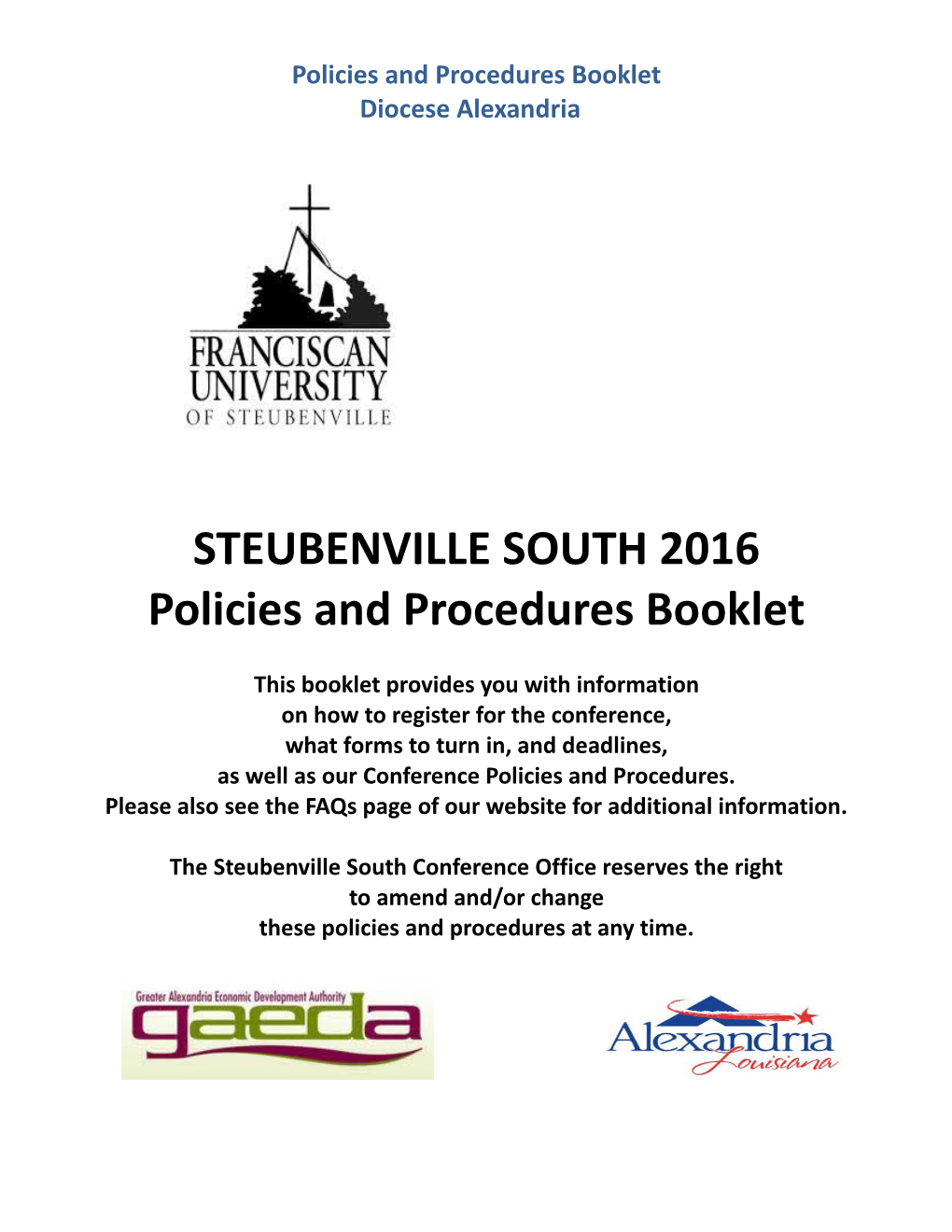 Policies and Procedures Booklet