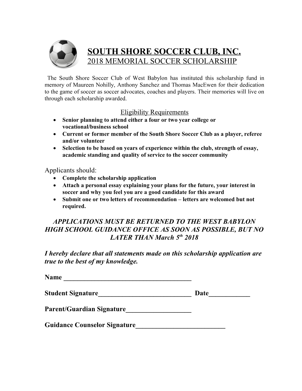 South Shore Soccer Club, Inc