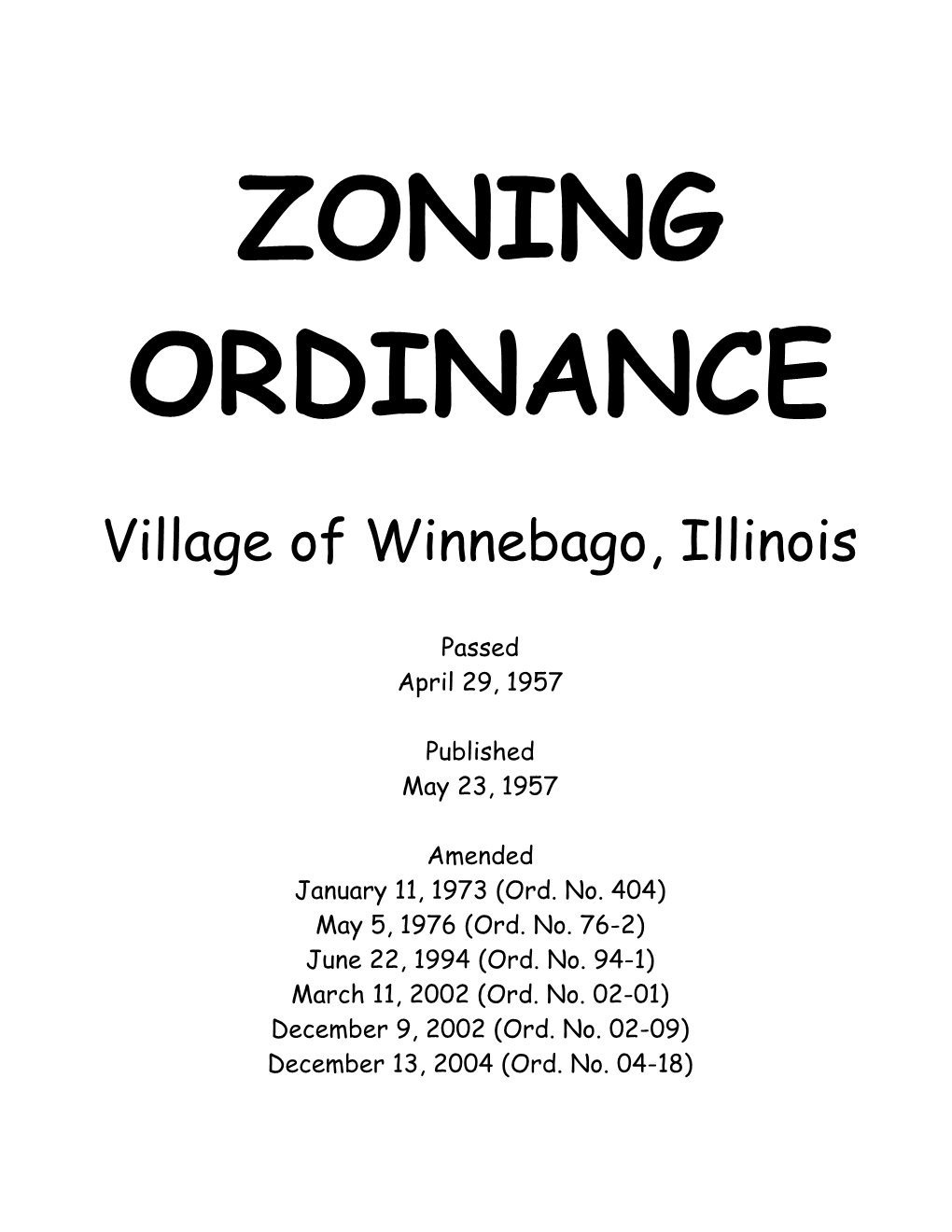 Village of Winnebago, Illinois
