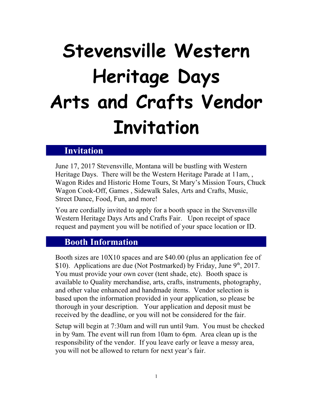 Stevensville Western Heritage Days