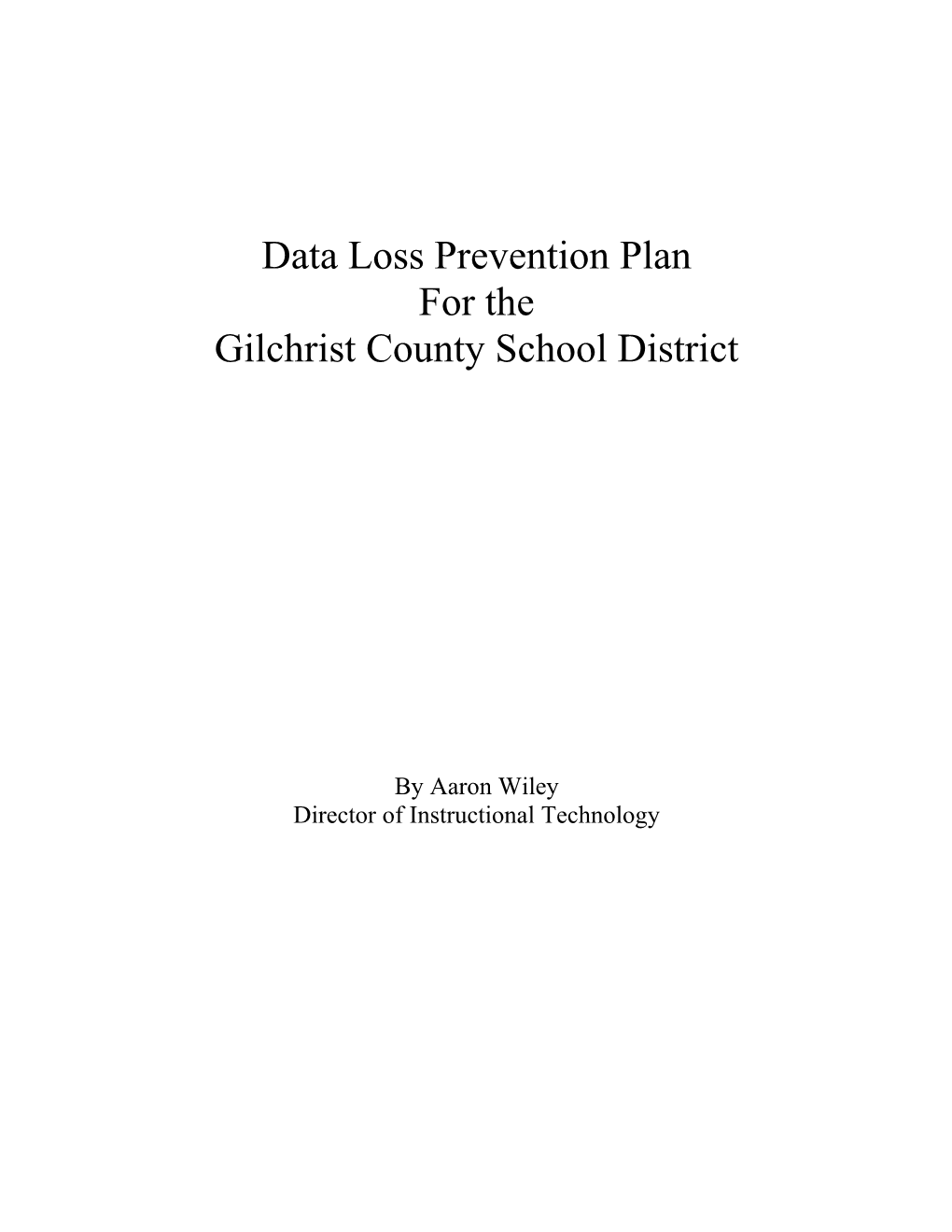 Data Loss Prevention Plan