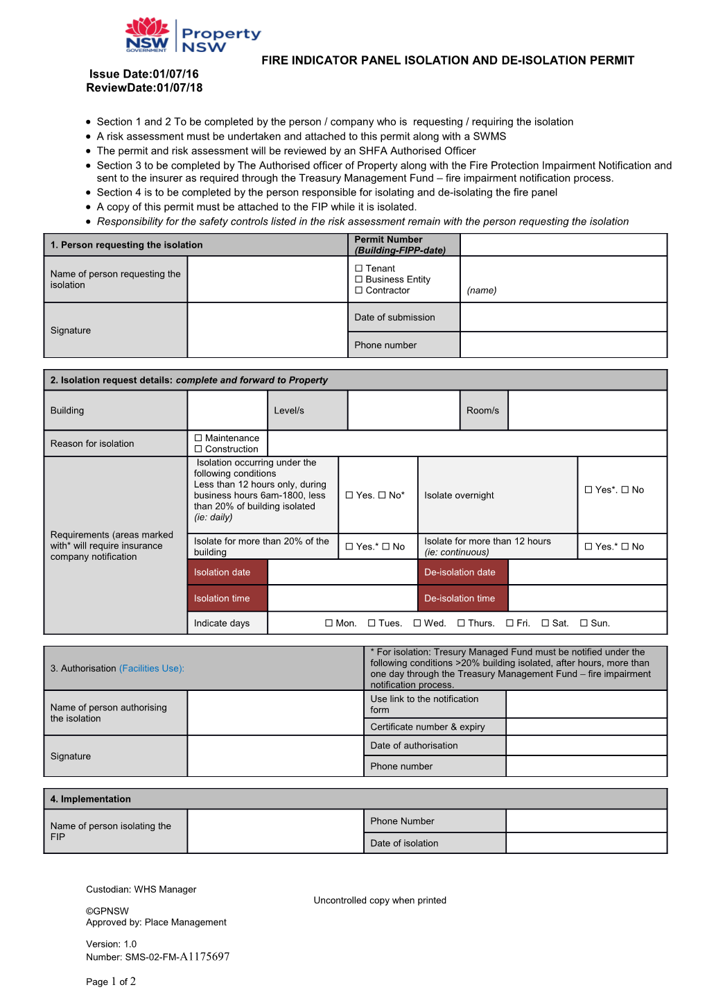 Section 1 and 2 to Be Completed by the Person / Company Who Is Requesting / Requiring The