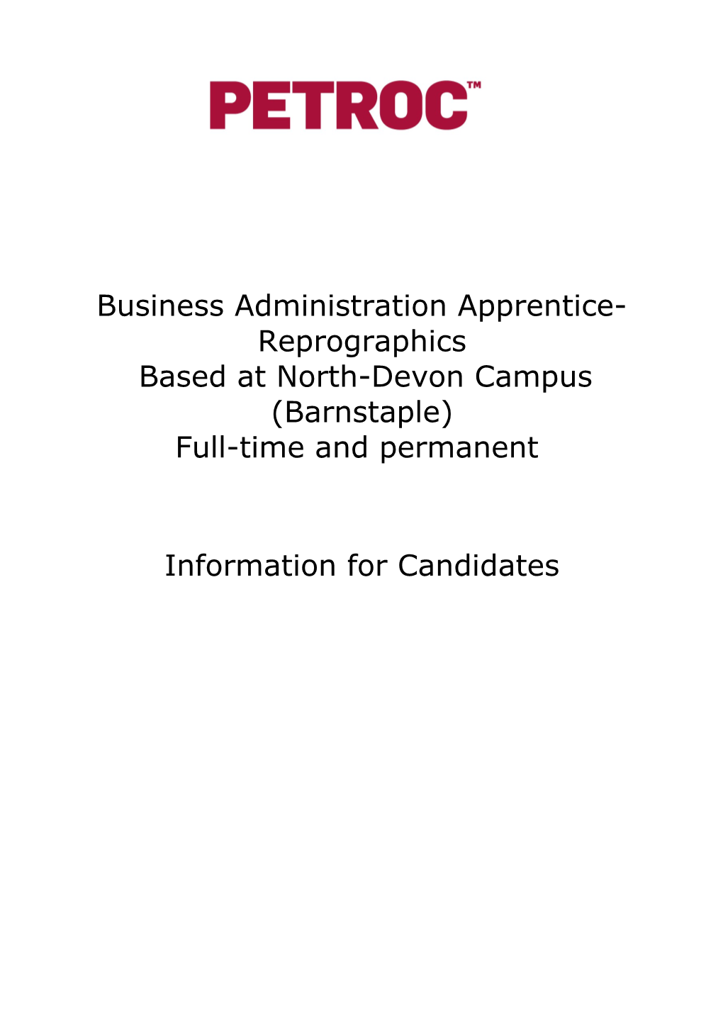 Business Administration Apprentice- Reprographics