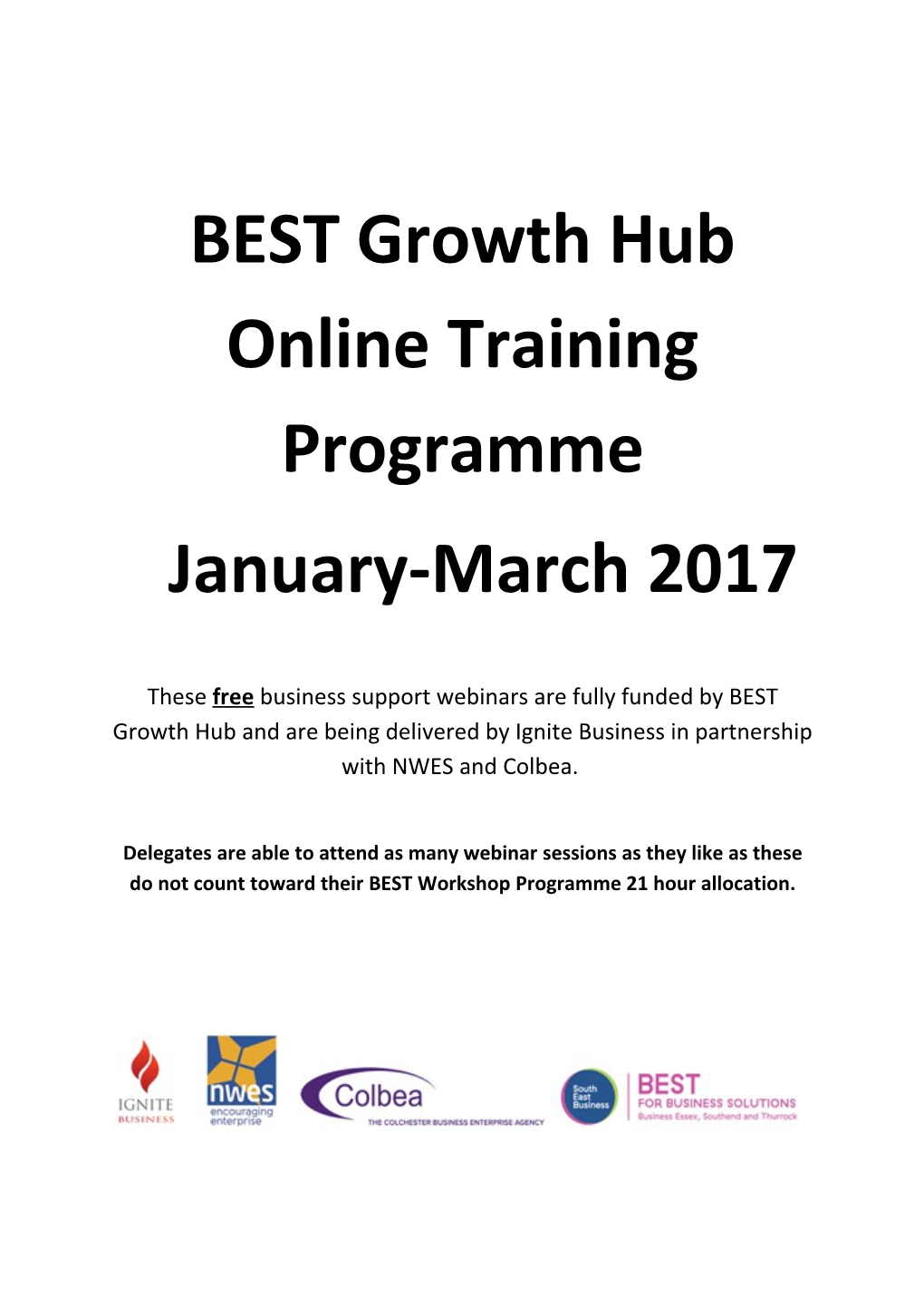 BEST Growth Hub Online Training Programme