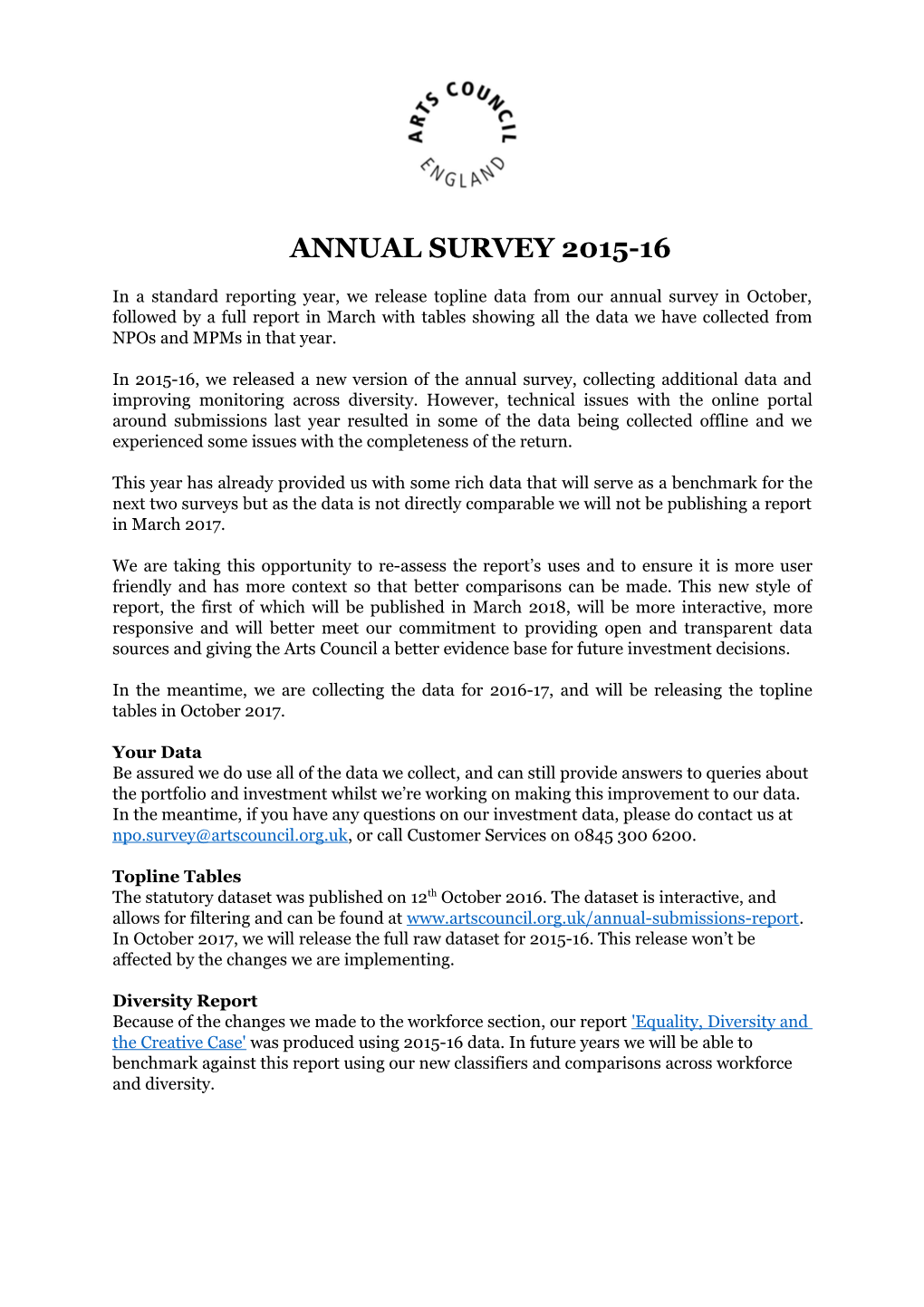 Annual Survey 2015-16