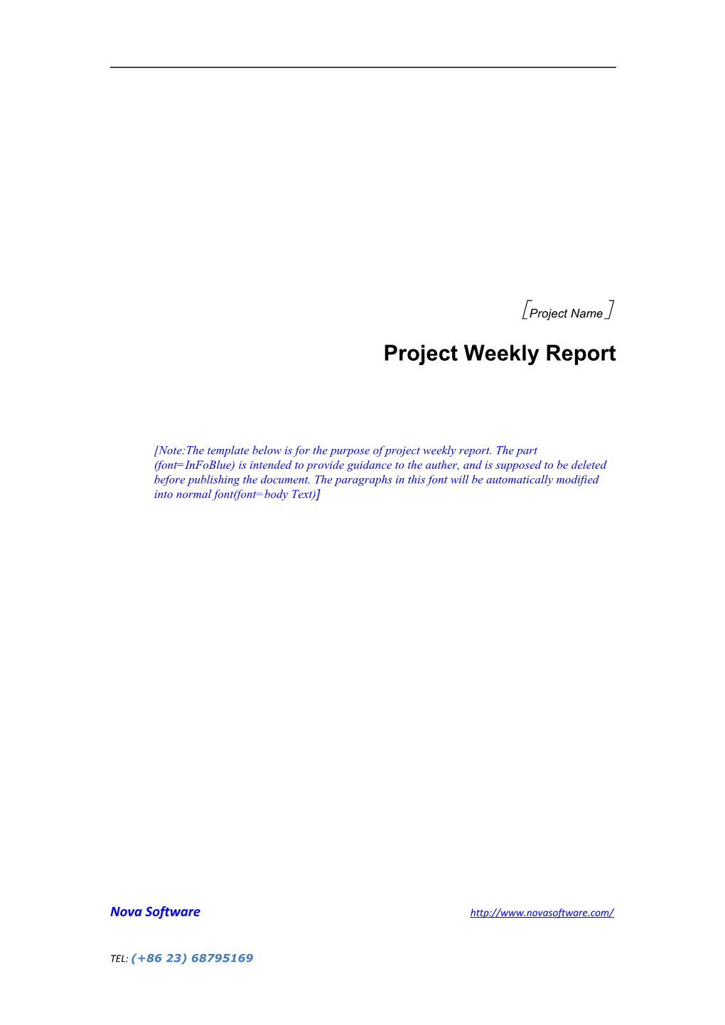 Project Weekly Report